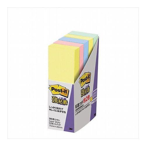 【10個セット】 3M Post-it ポストイット 強粘着ふせん パステルカラー 4色混色 3M-500-5SSAPX10(代引不可)【送料無料】