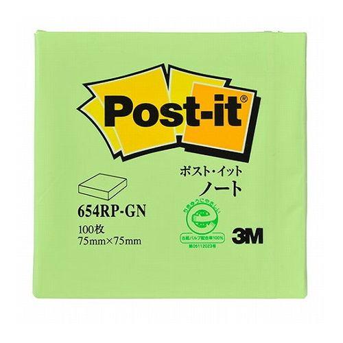 【20個セット】 3M Post-it ポストイット 再生紙 ノート グリーン 3M-654RP-GNX20(代引不可)【送料無料】の通販は