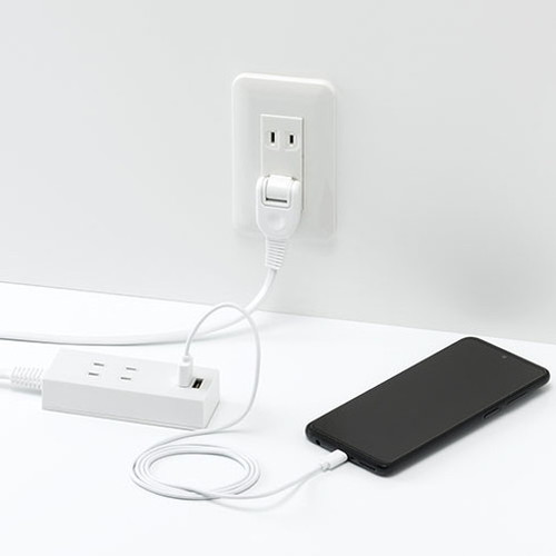 【5個セット】 YAZAWA 両挿しUSBタップ 2個口1m ホワイト H14012UWHX5(代引不可)【送料無料】_1