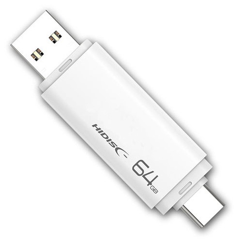 【5個セット】 HIDISC USB3.2 Gen2 Type-C &Type-A搭載 フラッシュドライブ 64GB キャップ式 HDUF134C64G3CX5(代引不可)【送料無料】