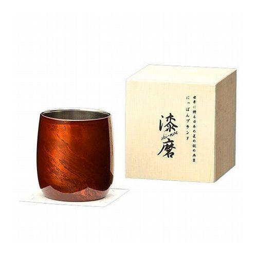 ダルマ 備前焼 ウチキ 漆磨 漆塗りカップ 白檀(びゃくだん) ダルマカップ 赤(二重構造