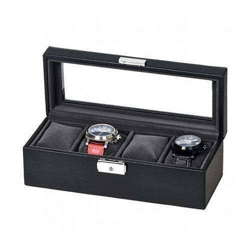 エスプリマ 合皮4本時計収納ケース SE83520BK 雑貨 ホビー インテリア インテリア 時計(代引不可)【送料無料】の通販は 8,090円