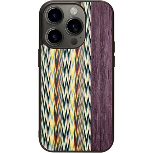 Man & Wood マンアンドウッド MagSafe対応天然木ケース for iPhone 15 Pro Viola Check I25517i15PR iPhone(代引不可)【メール便配送】【送料無料】