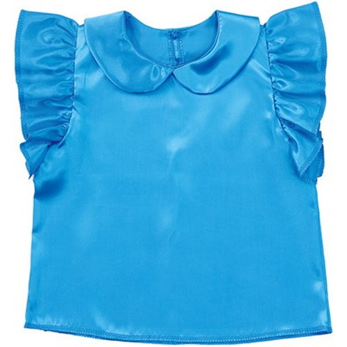 【10個セット】 ARTEC ソフトサテン 丸襟付フリフリシャツ ブルー ATC18324X10 キッズ 子供用品(代引不可)【送料無料】の通販は