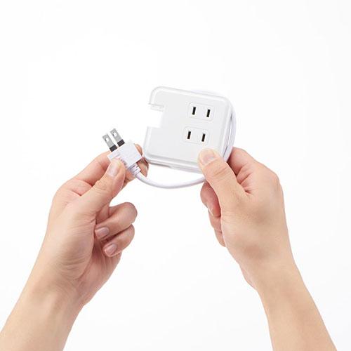 【5個セット】 YAZAWA 巻取りモバイルタップ3個口0.6m ホワイト H2M3006WHX5 生活家電(代引不可)【送料無料】_4