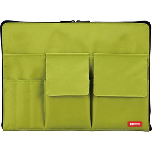【5個セット】 LIHIT LAB. バッグインバッグ A4 黄緑 A-7554-6-YGX5 雑貨(代引不可)【送料無料】