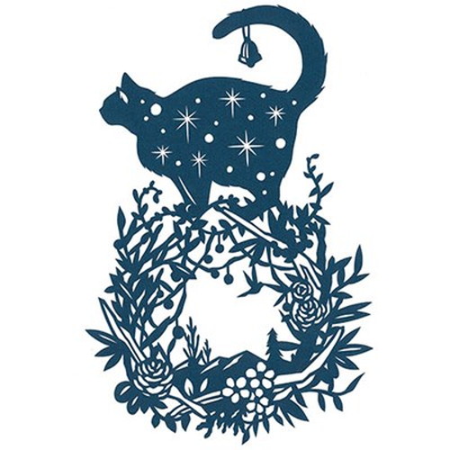 【5セット】 トラストプリンティング 切り絵キット ねこリース/cat wreath-A4blue-S ハンドメイドペーパーカット BA4-S02X5 ホビー(代引不可)【送料無料】