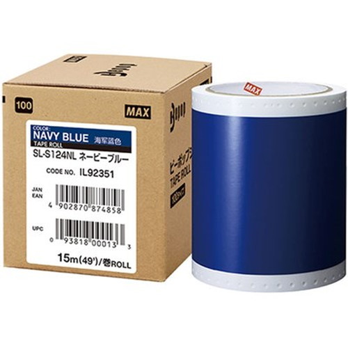 MAX ビーポップ 15m×1巻 SL-S124NLネービ-ブル IL92351 オフィス用品(代引不可)【送料無料】