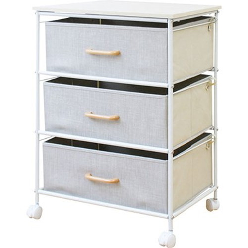 ファブリックチェスト3段 K20985820 インテリア(代引不可)【送料無料】の通販は