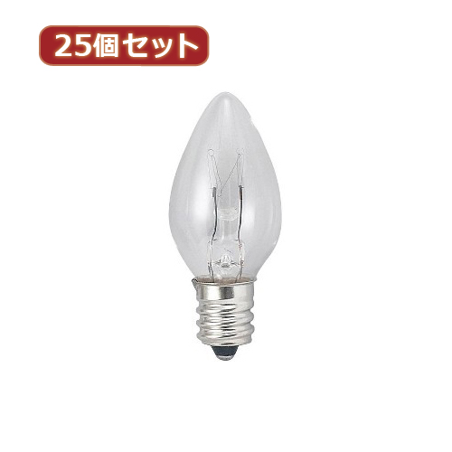 YAZAWA 【25個セット】 ローソク球10Wクリア C301210CX25 家電 照明器具 照明器具