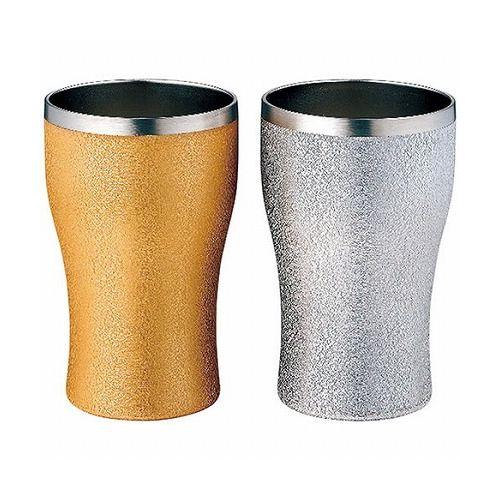 ルミナス 真空二層タンブラーペア390ml (直径7.8cm高さ12.8cm容量約390mlタンブラー2客・ステンレス) 4115-073(代引不可)【送料無料】