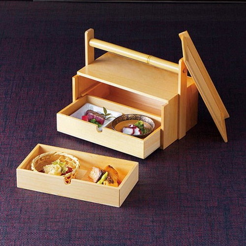 ヤマコー 用美 業務用 桧・岡持弁当二段(透かし無し) yamaco27187(代引不可)【送料無料】_1