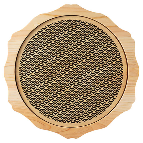 ヤマコー 用美 業務用 ひのき細密膳 丸(小)青海波 yamaco38135(代引不可)【送料無料】