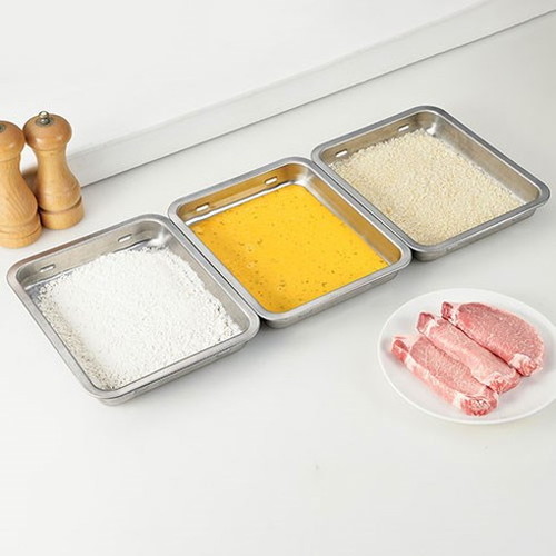 よこやま SUS・ga サス・ガ ステンレスバット4枚(フタ・アミ・トング2種付) 25.2×20.5cm SUS-B1001(代引不可)【送料無料】_1