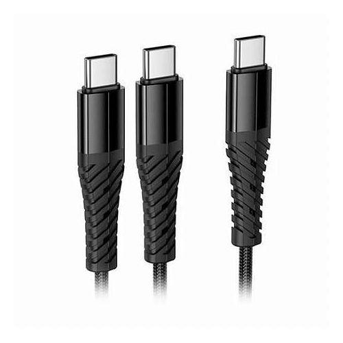 【10本セット】 hoco. X123 2 in1Type-Cケーブル USB-C機器2台同時充電 デスク周り・旅行先でも使える X123-CCC-BKX10(代引不可)【送料無料】