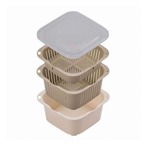 【4点セット×10セット】 下ごしらえに便利な角型ザルバット フタ・浅ザル・深ザル・深バット 料理中に大活躍 ZB-001X10(代引不可)【送料無料】