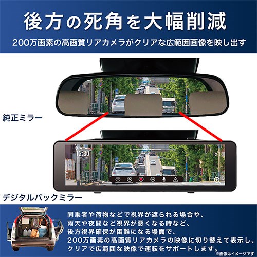 KEIYO ミラー型ドライブレコーダー 前後2カメラ搭載 後方の死角を大幅減少 ワイドダイナミックレンジ AN-R121(代引不可)【送料無料】_4
