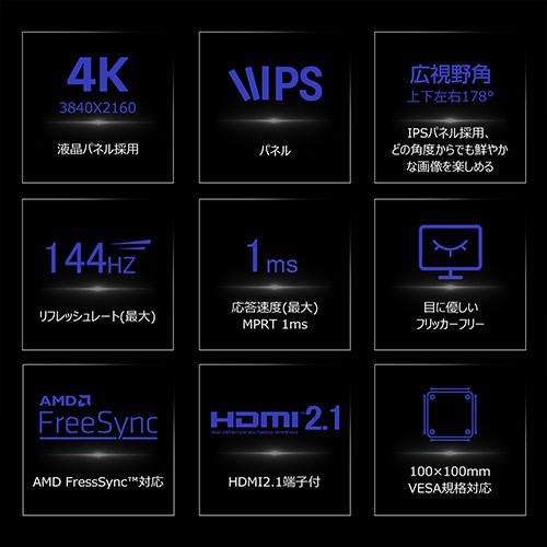 WIS 31.5インチ 4K144Hzゲーミングモニター昇降式 4Kパネル 応答速度MPRT 1ms リフレッシュレート144Hz 315U144HSW(代引不可)【送料無料】