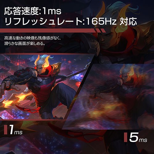 WIS 27インチ ゲーミングモニター 4Kパネル 応答速度MPRT 1ms リフレッシュレート165Hz マルチウインドウ機能 27U165JPW(代引不可)【送料無料】