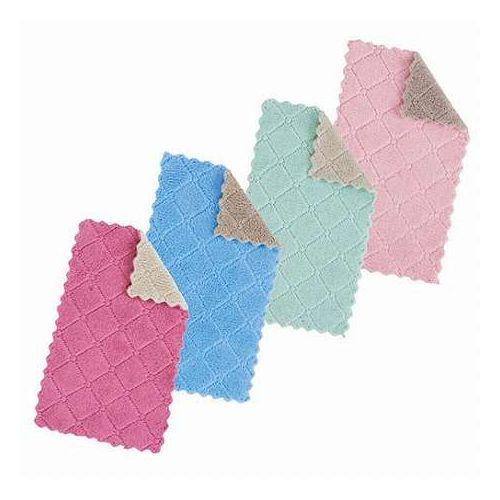 【4枚組×10セット】 リバーシブルカラーキッチンクロス フワフワ生地で水滴も汚れもしっかり吸着するマイクロファイバー SP-36083X10(代引不可)【送料無料】