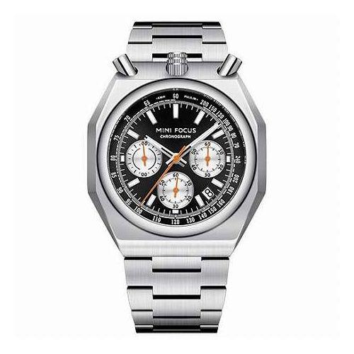 MINIFOCUS ミニフォーカス 0601G メンズ 腕時計 ツノクロノグラフ リーズナブルで高品質 シルバー×ブラック MF0601G-03(代引不可)【送料無料】