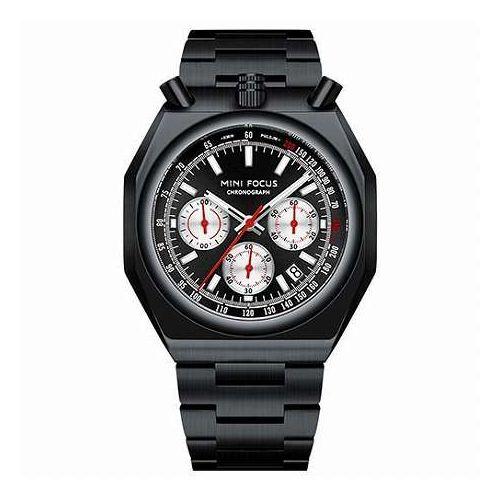 MINIFOCUS ミニフォーカス 0601G メンズ 腕時計 ツノクロノグラフ リーズナブルで高品質 ブラック×ブラック MF0601G-06(代引不可)【送料無料】