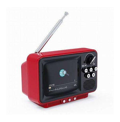 WINTECH 2.8インチ液晶付きポータブルワンセグテレビ 昔懐かしいレトロデザインTV 乾電池・USB駆動 レッド TVR-RT1-RD(代引不可)【送料無料】_1