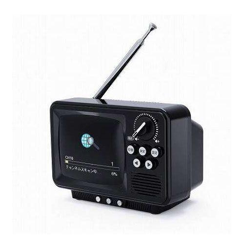 WINTECH 2.8インチ液晶付きポータブルワンセグテレビ 昔懐かしいレトロデザインTV 乾電池・USB駆動 ブラック TVR-RT1-K(代引不可)【送料無料】_2