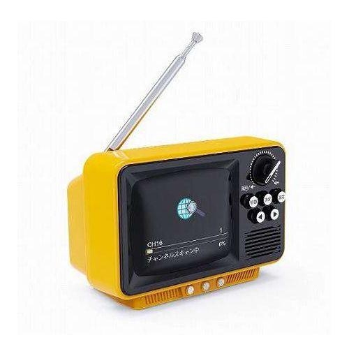 WINTECH 2.8インチ液晶付きポータブルワンセグテレビ 昔懐かしいレトロデザインTV 乾電池・USB駆動 イエロー TVR-RT1-YL(代引不可)【送料無料】_1