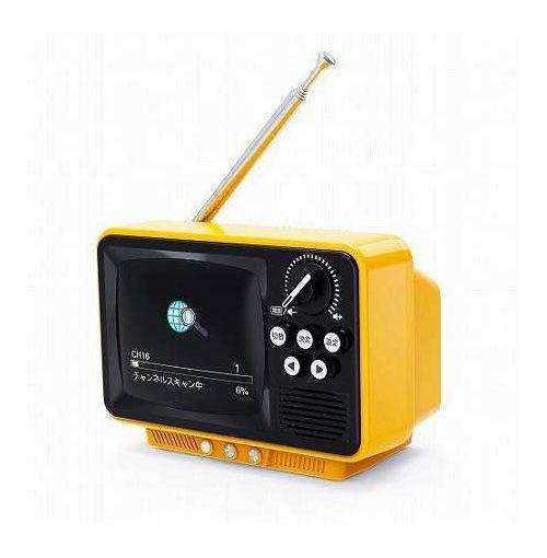 WINTECH 2.8インチ液晶付きポータブルワンセグテレビ 昔懐かしいレトロデザインTV 乾電池・USB駆動 イエロー TVR-RT1-YL(代引不可)【送料無料】_2