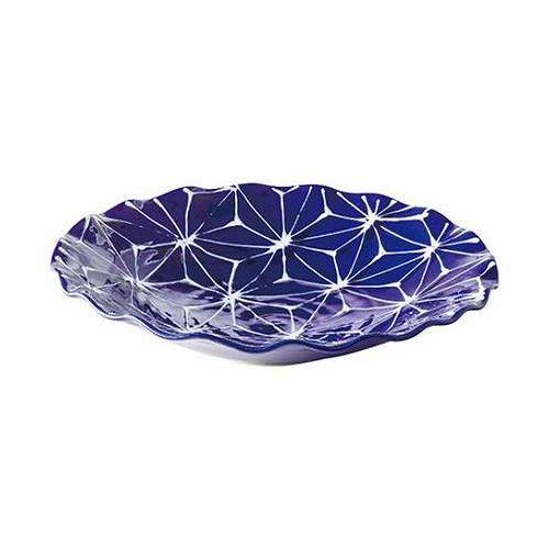 波佐見焼 琉璃 波渕多用皿 麻の葉 【直径25.5cm高さ5cm多用皿1枚・陶器】 1105-071(代引不可)【送料無料】