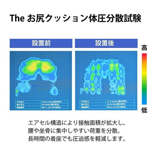 KALOS BEAUTY The お尻クッション(車専用) ドライブでもお尻がラク 体圧を分散するエアクッション ブラック J-OSR-912(代引不可)【送料無料】_4
