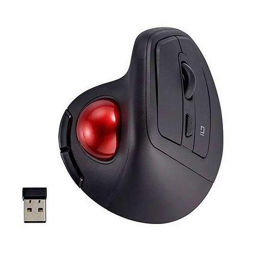 Digio 無線 エルゴノミクスマウス 静音 5ボタン光学式 トラックボールマウス ブラック MUS-TRKF248BK(代引不可)【送料無料】