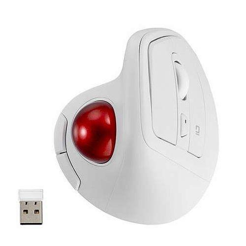 Digio 無線 エルゴノミクスマウス 静音 5ボタン光学式 トラックボールマウス ホワイト MUS-TRKF248W(代引不可)【送料無料】