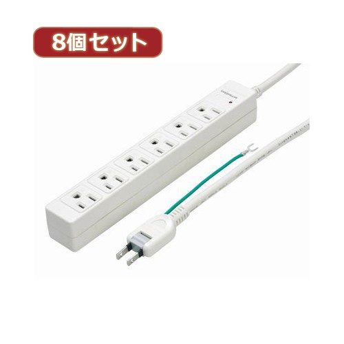 YAZAWA 【8個セット】3Pマグネットタップ Y02JKP605WHX8【送料無料】