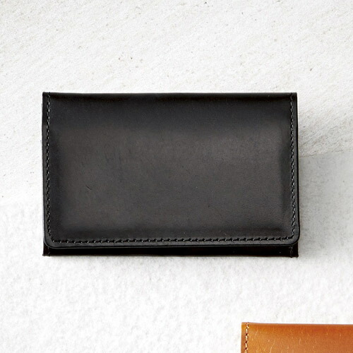 手塗りオイルレザー 名刺入 ブラック 雑貨 ホビー インテリア 雑貨 雑貨品【送料無料】