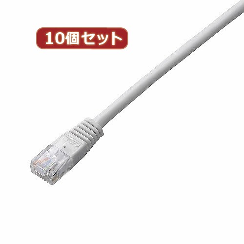 【10個セット】 エレコム Cat5e準拠LANケーブル LD-CTN/WH10X10 LD-CTN/WH10X10 パソコン エレコム【送料無料】