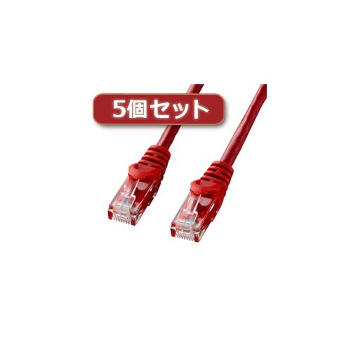 【5個セット】 サンワサプライ カテゴリ6UTPLANケーブル LA-Y6-15RX5 LA-Y6-15RX5 パソコン サンワサプライ【送料無料】