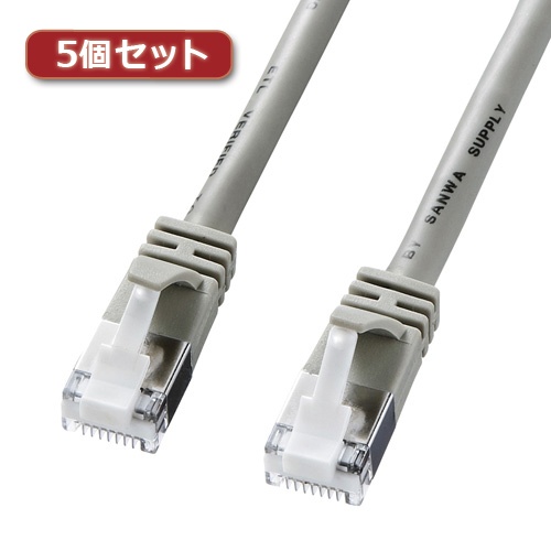 【5個セット】 サンワサプライ ツメ折れ防止カテゴリ5eSTPLANケーブル KB-STPTS-10X5 KB-STPTS-10X5 パソコン サンワサプライ【送料無料】