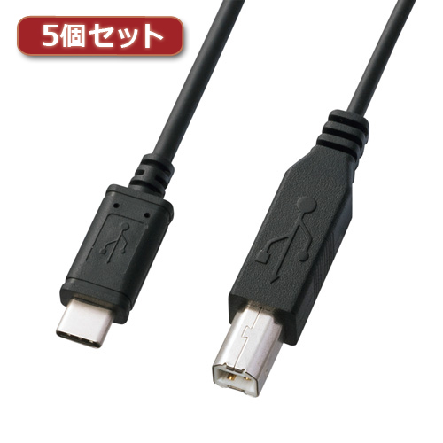 【5個セット】 サンワサプライ USB2.0TypeC-Bケーブル KU-CB20X5 KU-CB20X5 パソコン サンワサプライ【送料無料】の通販は 8,550円