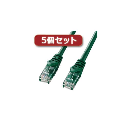 【5個セット】 サンワサプライ カテゴリ6UTPLANケーブル LA-Y6-10GX5 LA-Y6-10GX5 パソコン サンワサプライ【送料無料】