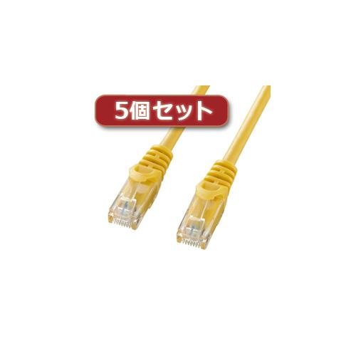 【5個セット】 サンワサプライ カテゴリ6UTPLANケーブル LA-Y6-10YX5 LA-Y6-10YX5 パソコン サンワサプライ【送料無料】