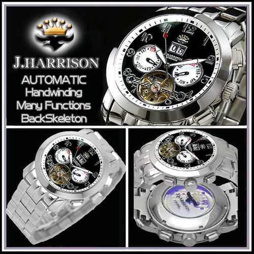 J.HARRISON 多機能付ビッグテンプ自動巻&手巻き JH-008BW(代引不可)【送料無料】_2