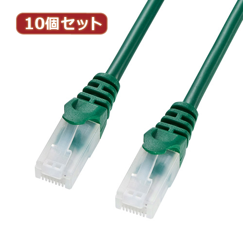 【10個セット】サンワサプライ ツメ折れ防止CAT5eLANケーブル LA-Y5TS-10GX10(代引不可)【送料無料】
