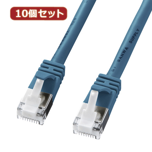 【10個セット】サンワサプライ ツメ折れ防止カテゴリ5eSTPLANケーブル KB-STPTS-01BLX10(代引不可)【送料無料】 7,364円