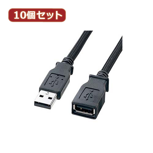 【10個セット】 サンワサプライ ナイロンメッシュUSB2.0ケーブル KU20-NM20ENK KU20-NM20ENKX10(代引不可)【送料無料】