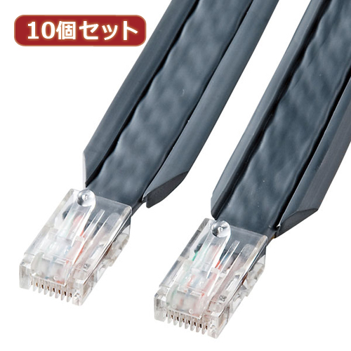 【10個セット】 サンワサプライ アンダーカーペットLANケーブル(グレー・3m) KB-CP5-03X10(代引不可)【送料無料】