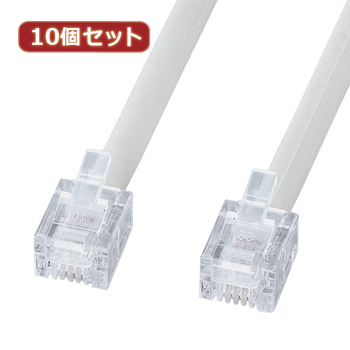 【10個セット】 サンワサプライ エコロジー電話ケーブル(ノーマル) TEL-EN-1N2 TEL-EN-1N2X10(代引不可)【送料無料】
