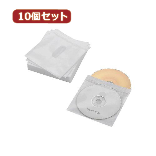 【10個セット】エレコム Blu-ray・CD・DVD対応不織布ケース タイトルカード CCD-NIWB60WH CCD-NIWB60WHX10(代引不可)【送料無料】