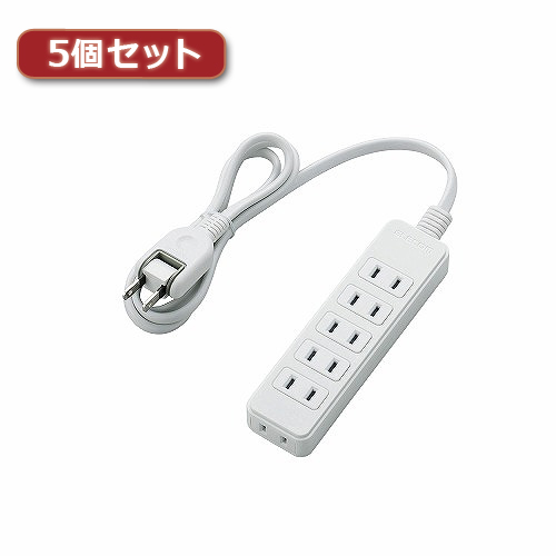 【5個セット】エレコム 電源タップ T-S02-2610WH T-S02-2610WHX5(代引不可)【送料無料】